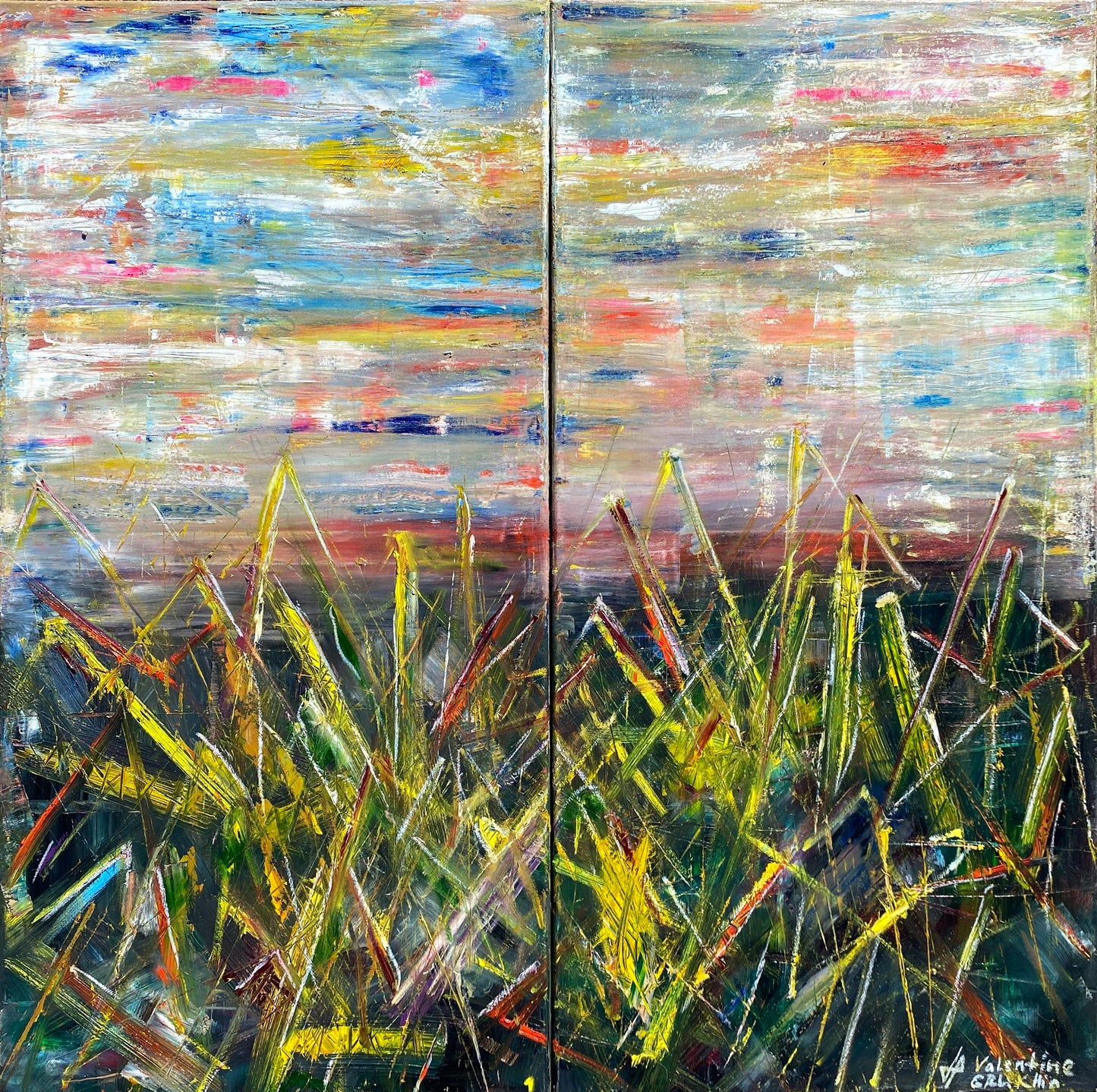 Grass on a Spilled Oil Field