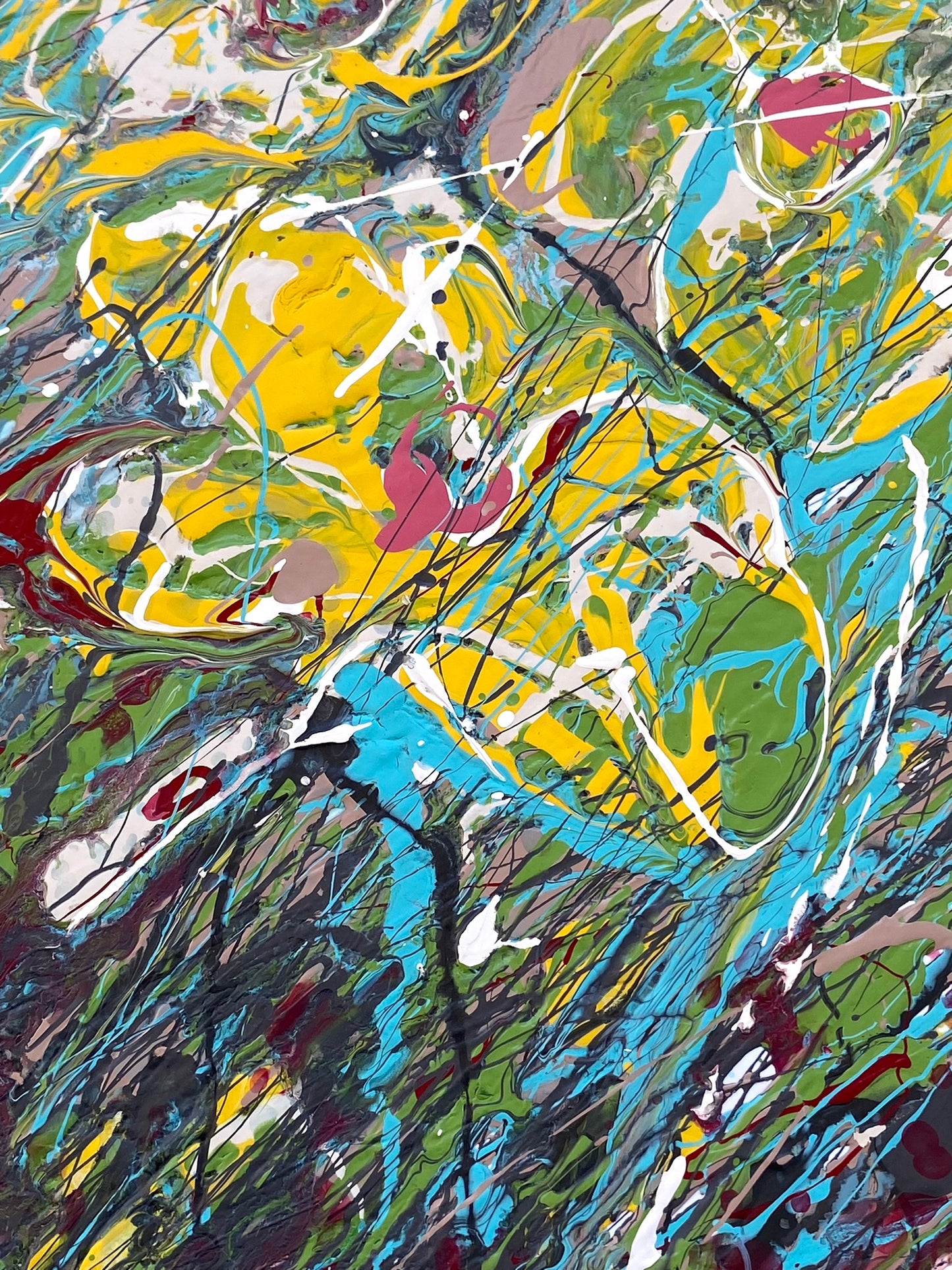 Yellow flowers resisting the wind