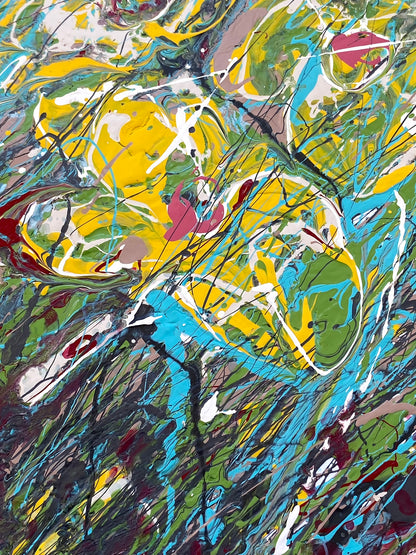 Yellow flowers resisting the wind