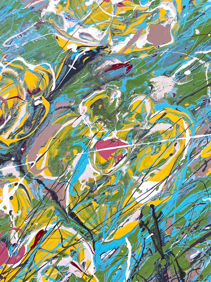 Yellow flowers resisting the wind