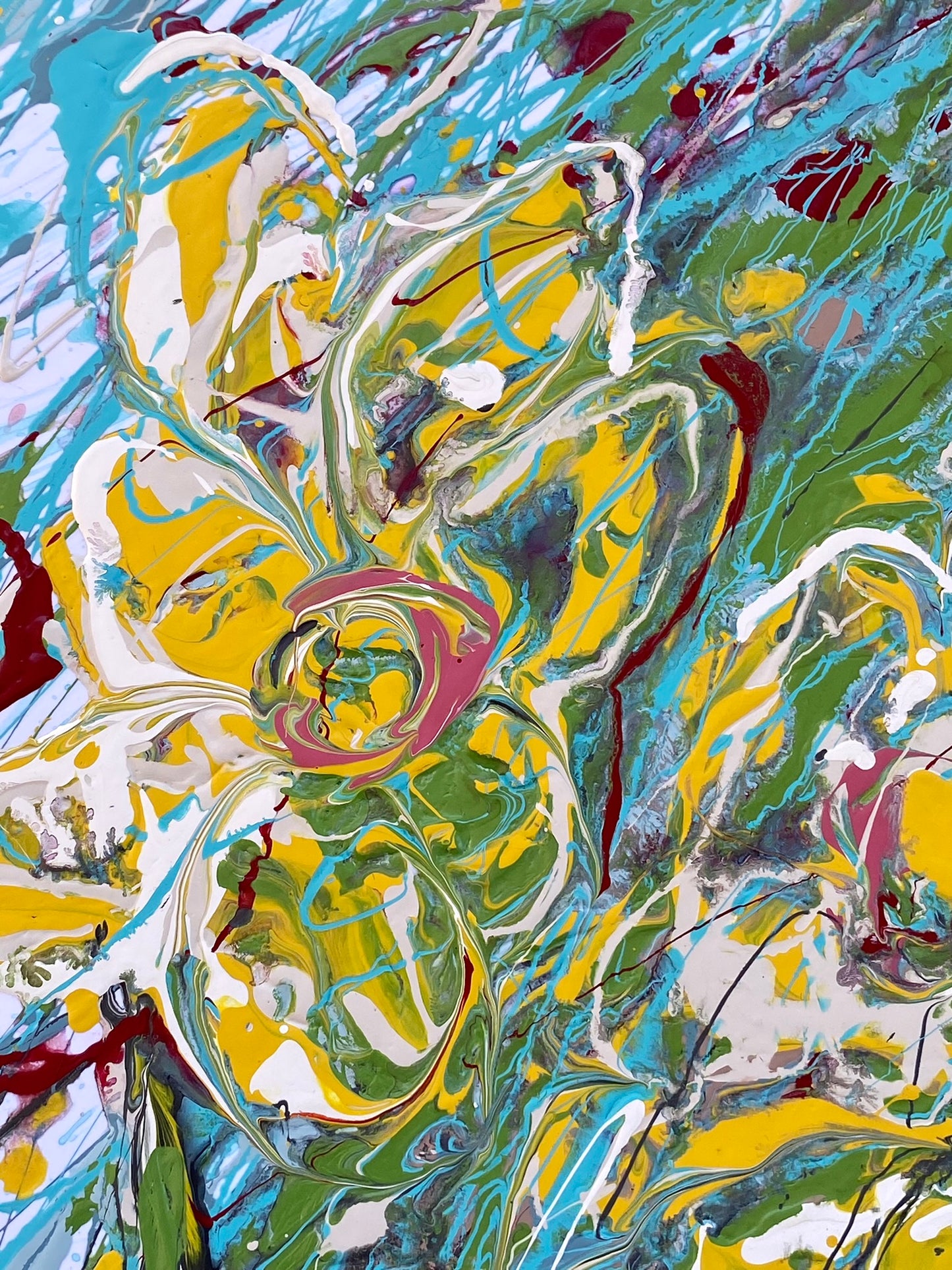 Yellow flowers resisting the wind