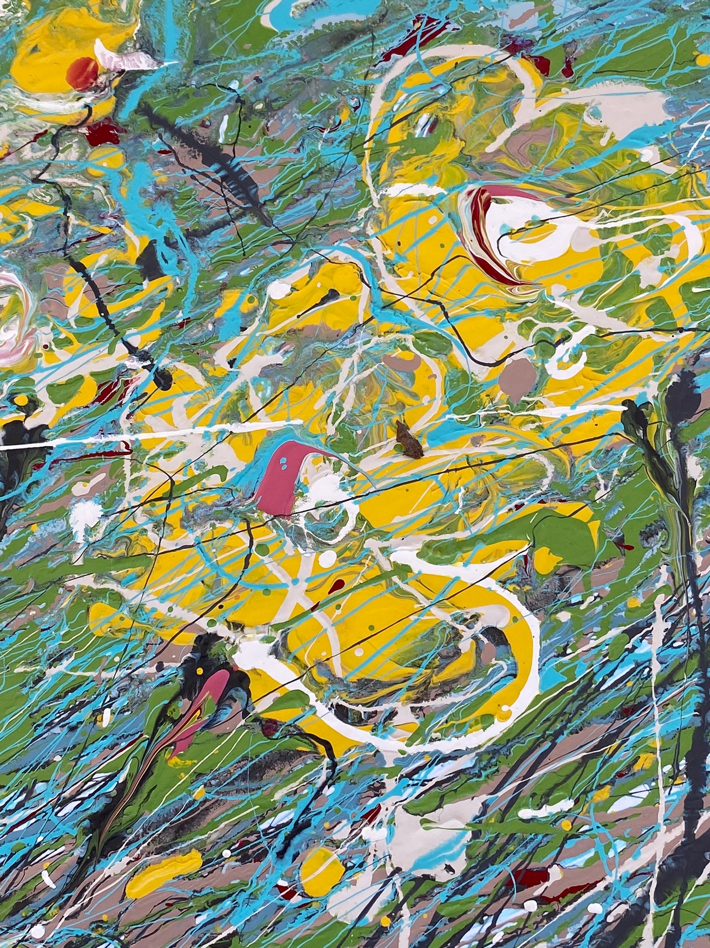 Yellow flowers resisting the wind