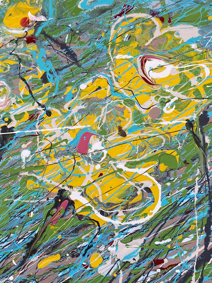 Yellow flowers resisting the wind