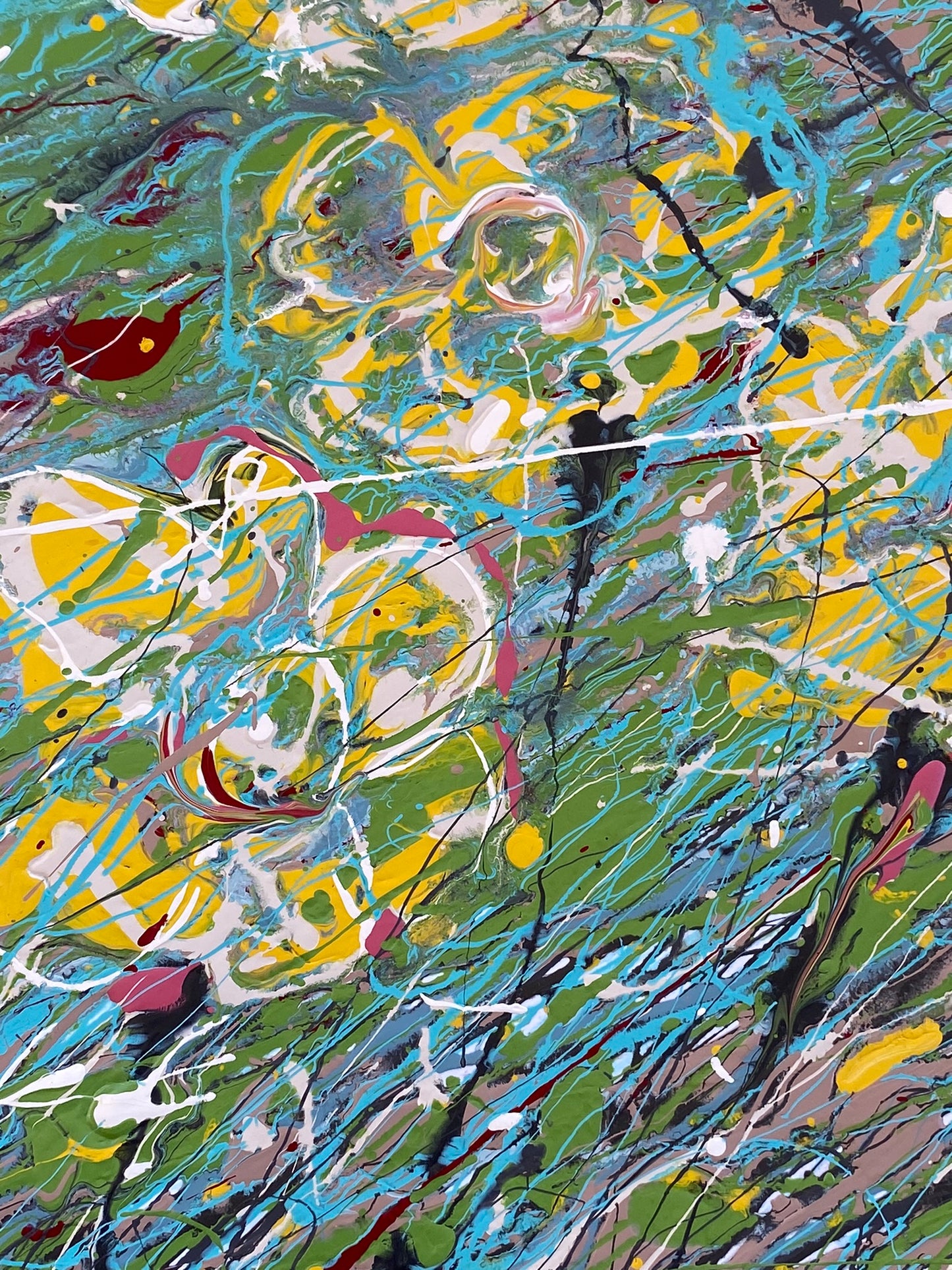 Yellow flowers resisting the wind